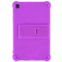 For Samsung Galaxy Tab A 8.4 (2020) Impact-resistant Soft Silicone Precise Cutouts Tablet Case Cover with Foldable Kickstand - Purple