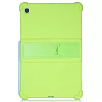For Samsung Galaxy Tab S6 Lite Soft Silicone Precise Cutouts Drop-proof Tablet Case Cover with Foldable Kickstand - Green