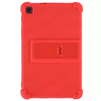For Samsung Galaxy Tab A 8.4 (2020) Impact-resistant Soft Silicone Precise Cutouts Tablet Case Cover with Foldable Kickstand - Red