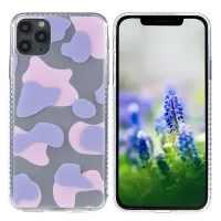 TPU Phone Case for iPhone 11 Pro Max 6.5 inch, Cow Grain Matte Finish Anti-scratch IMD Mobile Phone Cover - Purple/Pink