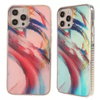 IMD TPU Phone Case for iPhone 13 Pro 6.1 inch, Aurora Effect Watercolor Pattern Electroplating Mobile Phone Cover - Brush