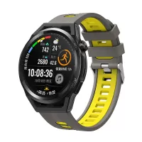 For Huawei Watch GT 3 (46mm) Dual Color 22mm Silicone Watch Strap Replacement Wrist Band - Grey/Yellow