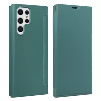 For Samsung Galaxy S22 Ultra 5G Liquid Silicone Case Skin-touch Feeling Anti-scratch Phone Cover - Blackish Green