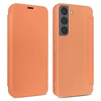 For Samsung Galaxy S22+ 5G Skin-touch Feeling Liquid Silicone Case Anti-fall Cell Phone Cover - Orange