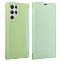 For Samsung Galaxy S22 Ultra 5G Liquid Silicone Case Skin-touch Feeling Anti-scratch Phone Cover - Matcha Green