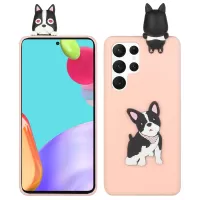 ABS 3D Doll Decor TPU Phone Cover Case for Samsung Galaxy S22 Ultra 5G Silicone Cute Tiles Design Cell Phone Accessory - Dog