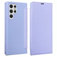 For Samsung Galaxy S22 Ultra 5G Liquid Silicone Case Skin-touch Feeling Anti-scratch Phone Cover - Light Purple
