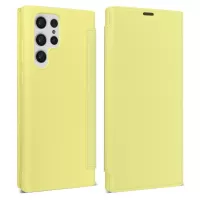 For Samsung Galaxy S22 Ultra 5G Liquid Silicone Case Skin-touch Feeling Anti-scratch Phone Cover - Yellow