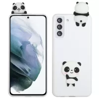 For Samsung Galaxy S22+ 5G 3D Pattern Design TPU + PVC Anti-scratch Phone Case Cover - White/Panda
