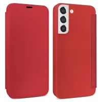 For Samsung Galaxy S22 5G Anti-drop Well-protected Liquid Silicone Case Skin-touch Feeling Phone Cover - Red