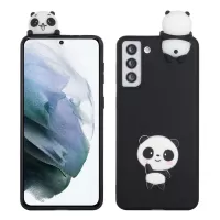 For Samsung Galaxy S22+ 5G 3D Pattern Design TPU + PVC Anti-scratch Phone Case Cover - Black/Panda