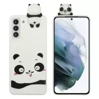 For Samsung Galaxy S22 5G SZ Pattern Printing TPU + PVC Case 3D Cartoon Cute Character Fashion Cover - Happy Panda