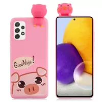 For Samsung Galaxy A33 5G SZ Pattern Printing TPU + PVC Anti-Slip Case 3D Cartoon Funny Animal Style Phone Cover - Good Night Pig