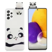 For Samsung Galaxy A33 5G SZ Pattern Printing TPU + PVC Anti-Slip Case 3D Cartoon Funny Animal Style Phone Cover - Happy Panda
