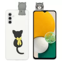 For Samsung Galaxy A13 5G 3D Cute Cartoon Funny Animal Style TPU + PVC Anti-Slip Case - Cat