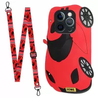 TPU Phone Cover for iPhone 13 Pro 6.1 inch, with Special-Shaped Silicone Outer Patch + Long Lanyard - Car