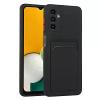 For Samsung Galaxy A13 5G Camera Lens Protection Shockproof TPU Non-Slip Phone Case with Card Holder - Black