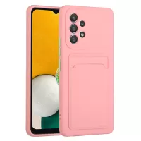 For Samsung Galaxy A53 5G Card Holder Slot Soft TPU Shockproof Anti-Scratch Case Case with Camera Lens Protection - Pink