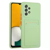 For Samsung Galaxy A53 5G Card Holder Slot Soft TPU Shockproof Anti-Scratch Case Case with Camera Lens Protection - Light Green