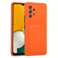 For Samsung Galaxy A53 5G Card Holder Slot Soft TPU Shockproof Anti-Scratch Case Case with Camera Lens Protection - Orange
