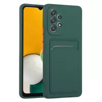 For Samsung Galaxy A53 5G Card Holder Slot Soft TPU Shockproof Anti-Scratch Case Case with Camera Lens Protection - Dark Green
