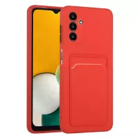 For Samsung Galaxy A13 5G Camera Lens Protection Shockproof TPU Non-Slip Phone Case with Card Holder - Red