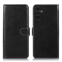 For Samsung Galaxy A13 5G Crazy Horse Texture Anti-scratch Wallet Leather Case Foldable Stand Phone Cover - Black