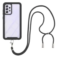 YB PC Series-4 for Samsung Galaxy A33 5G Anti-fall Protection Phone Case PC + TPU Cover with Adjustable Lanyard - Black