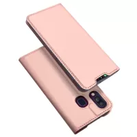 DUX DUCIS Skin Pro Series Foldable Supporting Stand Leather Flip Leather Phone Cover Case for Samsung Galaxy A40 - Rose Gold