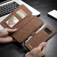CASEME 007 Series Split Leather Wallet Case + Detachable Hybrid Cover for Samsung Galaxy S10e - Brown