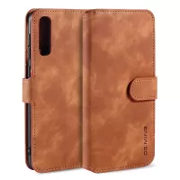 DG.MING Retro Style Wallet Leather Stand Case for Samsung Galaxy A50/A50s/A30s - Brown