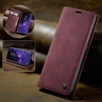 CASEME 013 Series Auto-absorbed Leather Wallet Stand Case for Samsung Galaxy S9 G960 - Wine Red