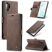 CASEME 013 Series Auto-absorbed Flip Leather Wallet Shell for Samsung Galaxy Note 10 Plus/10 Plus 5G - Dark Brown