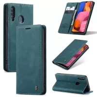 CASEME 013 Series Auto-absorbed Leather Wallet Case with Stand for Samsung Galaxy A20s - Blue