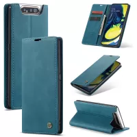 CASEME 013 Series Auto-absorbed Business Leather Wallet Stand Phone Shell for Samsung Galaxy A80/A90 - Green