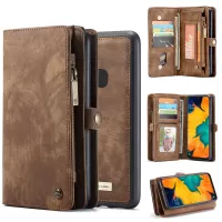 CASEME 008 Series for Samsung Galaxy A40 2-in-1 Multi-slot Wallet Vintage Split Leather Phone Cover - Brown