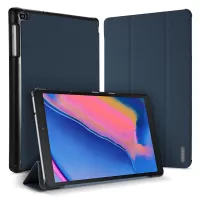 DUXDUCIS Domo Series Cloth Texture Tri-fold Stand PU Leather Smart Case for Samsung Galaxy Tab A 8.0 (2019) with S Pen P200 P205 - Blue