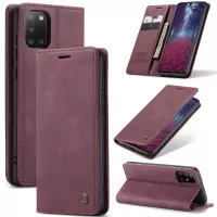 CASEME 013 Series Auto-absorbed Simple Leather Flip Cover for Samsung Galaxy A31 - Wine Red