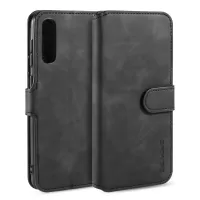 DG.MING Retro Style Wallet Leather Stand Case for Samsung Galaxy A50/A50s/A30s - Black