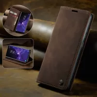 CASEME 013 Series Auto-absorbed Leather Wallet Stand Case for Samsung Galaxy S9 G960 - Coffee