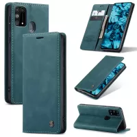 CASEME 013 Series Auto-absorbed Leather Shell for Samsung Galaxy M31 - Green