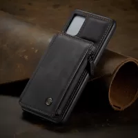 CASEME C20 Zipper Pocket Card Slots PU Leather Coated TPU Cover for Samsung Galaxy A71 SM-A715 - Black
