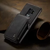 CASEME C20 Zipper Pocket Card Slots PU Leather Coated TPU Phone Shell for 	Samsung Galaxy S9 Plus - Black