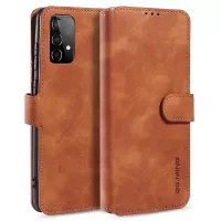 DG.MING Retro Style Phone Case for Samsung Galaxy A52 4G/5G / A52s 5G Scratch-resistant Leather Wallet Stand Shell - Brown