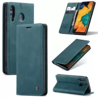 CASEME 013 Series Auto-absorbed Leather Flip Cover Wallet Case for Samsung Galaxy M30/A40s - Blue