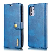DG.MING Detachable Design Phone Shell PC Split Leather Case Covering for Samsung Galaxy A32 5G/M32 5G - Blue