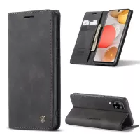 CASEME 013 Series Auto-absorbed Leather Wallet Case for Samsung Galaxy A42 5G - Black