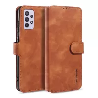 DG.MING Retro Style Leather Wallet Stand Cover for Samsung Galaxy A32 5G/M32 5G Case - Brown