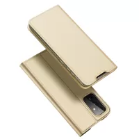 DUX DUCIS Skin Pro Series Auto-Absorbed Card Holder Leather Case Magnetic Stand Shell for Samsung Galaxy A72 5G / A72 4G - Gold