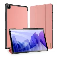 DUX DUCIS DOMO Series Tri-fold Stand Leather Case Smart Auto-Wake/Sleep Folio Flip Case for Samsung Galaxy Tab A7 10.4 (2020) - Rose Gold